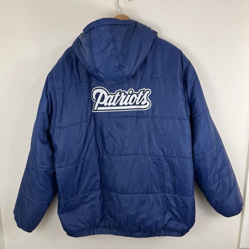NFL Pro Line New England Patriots 2-in-1 Hooded Puffer Fleece Jacket Mens XL - Picture 6 of 11